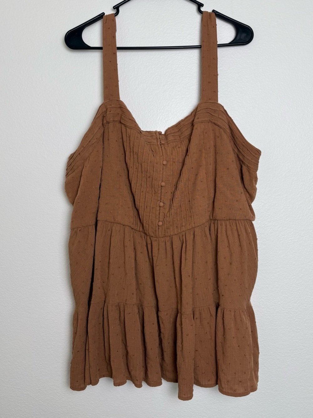 Torrid Teracotta Tiered Button Tank Top Size 4